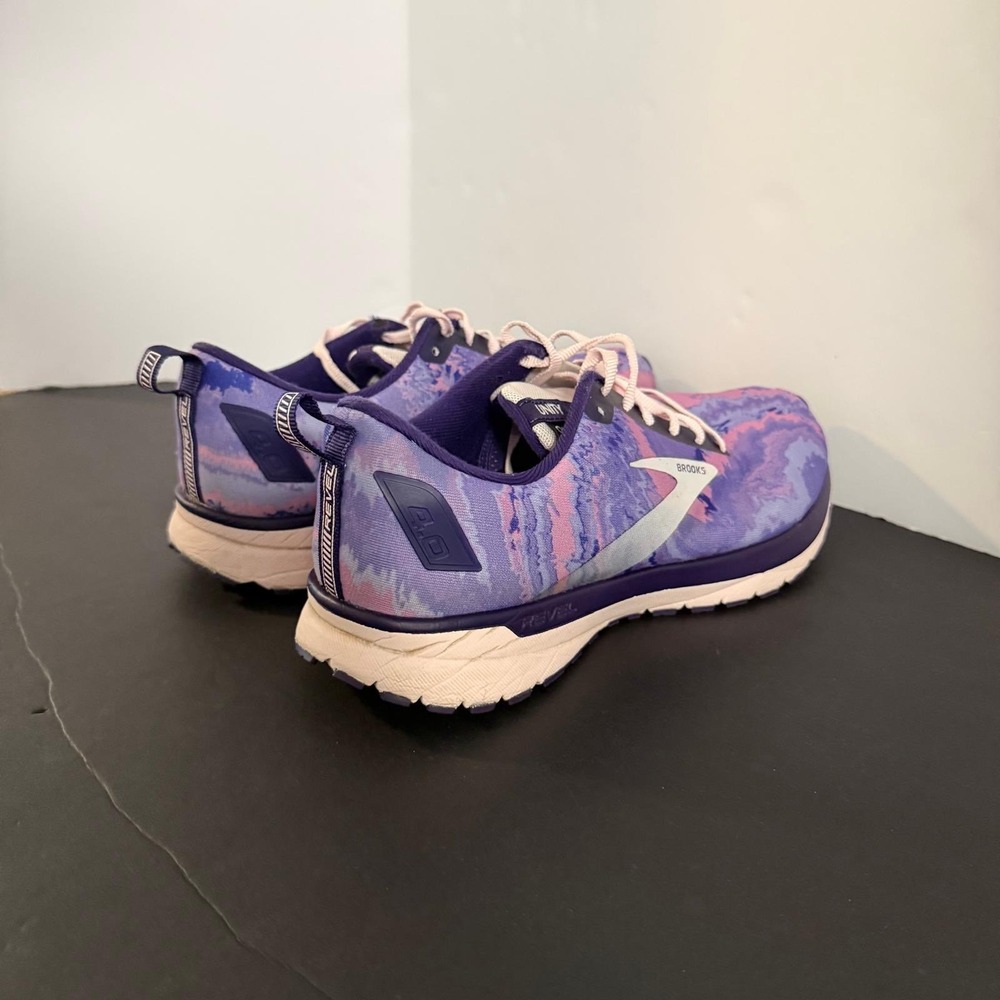 Brooks Revel 4 Together Victory Purple Pink Marble Running Shoes Size 10 - Picture 9 of 16
